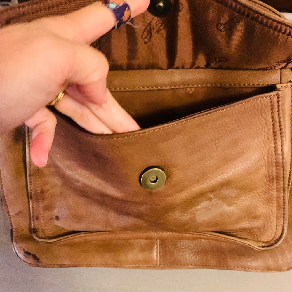 FOSSIL 1954 CARRYALL SHOPPER LEATHER HANDBAG BROWN - Picture 10 of 10